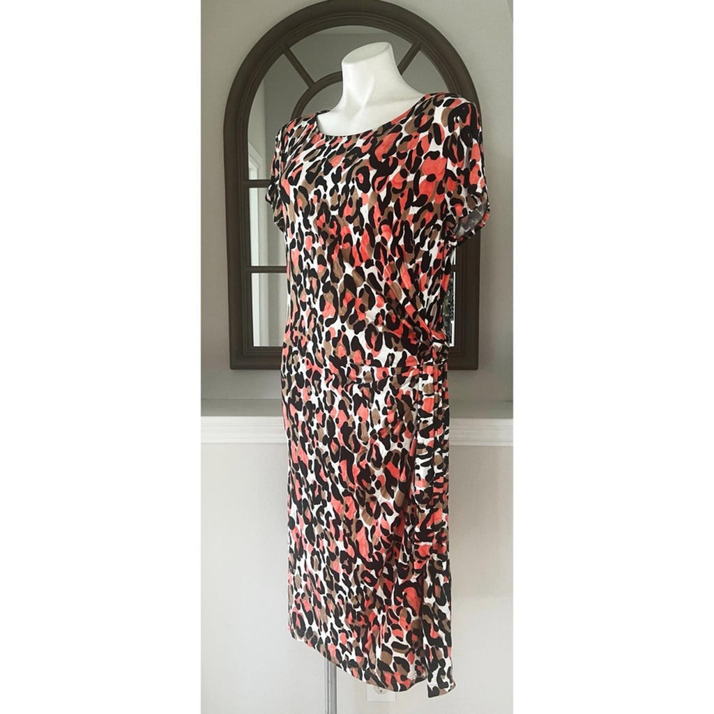 Lafayette 148 New York Animal Print Midi Dress Size XL EXCELLENT!