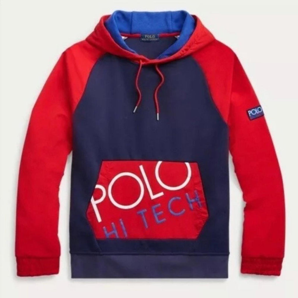 Polo Hi-Tech Ralph Lauren Sweatshirt Hoodie in Red & Blue Size S New w/Tag