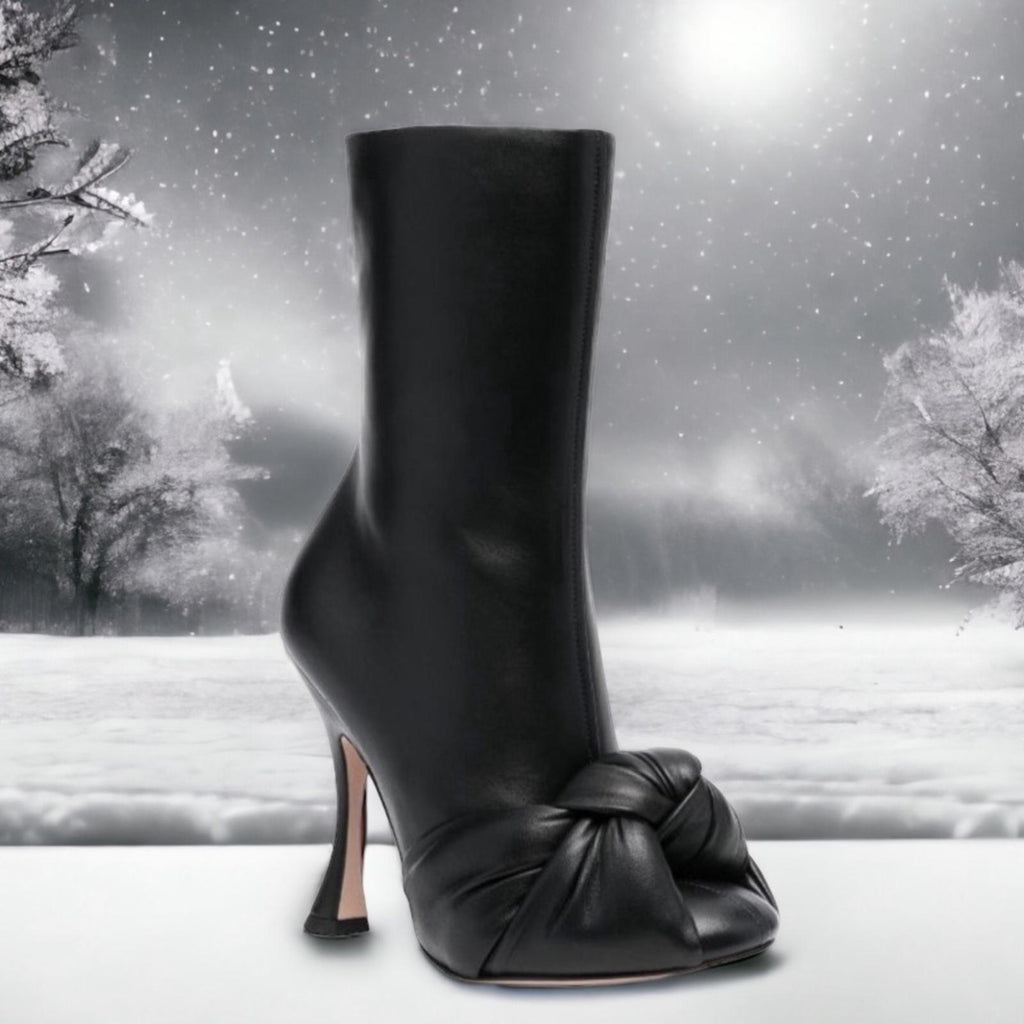Giambattista Valli Max Bow-Embellished Ankle Boots New in Box w/Dust Bag