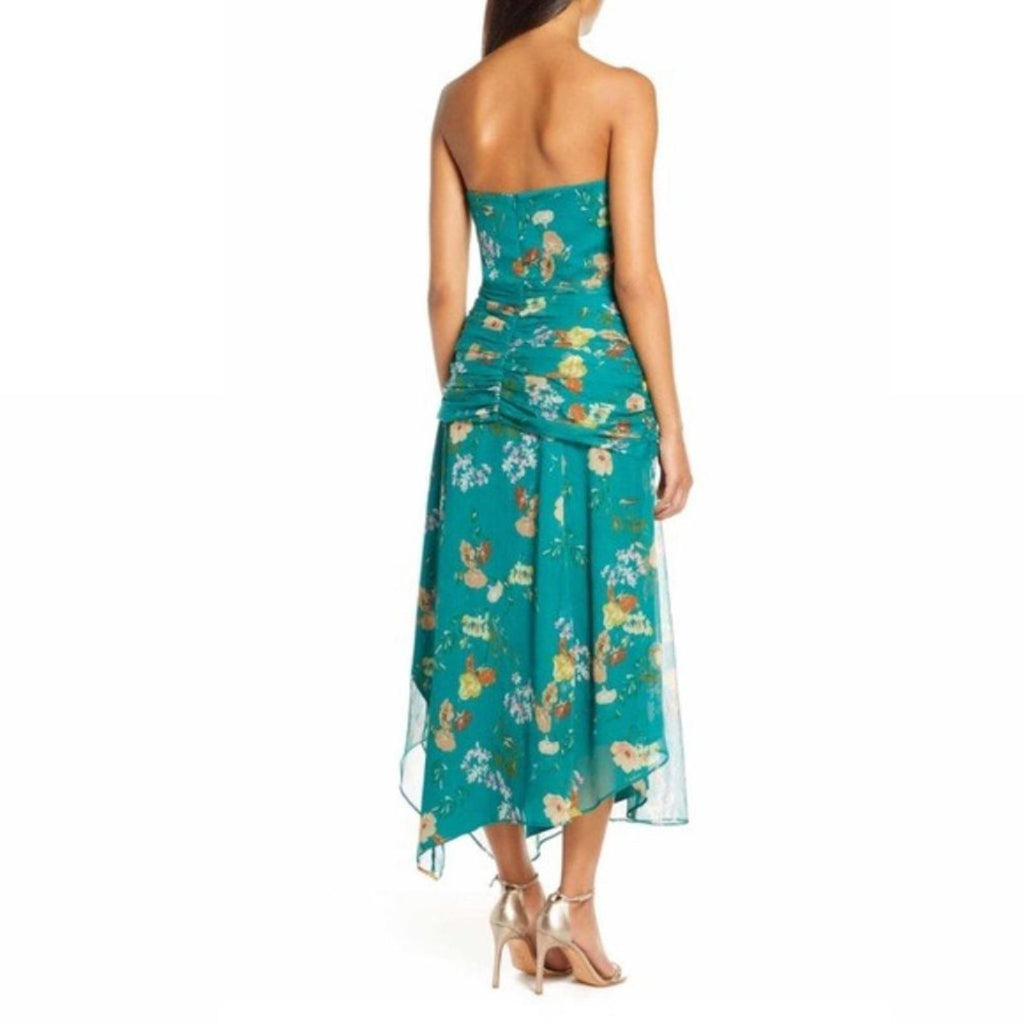 Harlyn Airy Strapless Sweetheart Neck Dress w/Drapery Asymmetric Hem Size 12(XL)