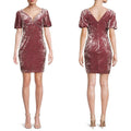 NWT Guess Textured Bodycon Crushed Velvet Mini Dress in Wine Size 12 New w/Tag