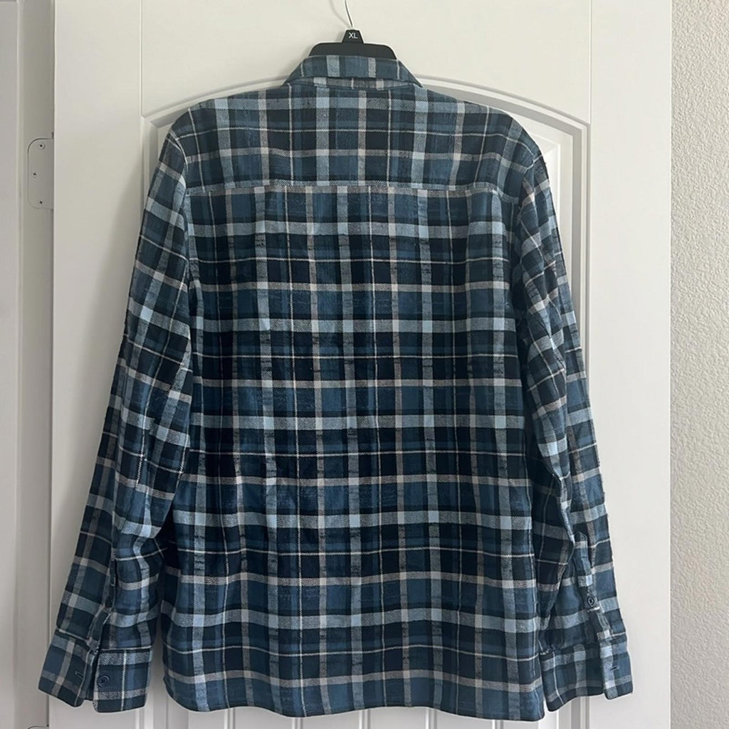 Officine Générale Ahmad Twill Check Button Down Shirt, Size L New w/Tag $395