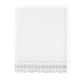 SKY Scalloped Grey Embroidered Flat Sheet Full, New w/Tag