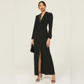 Lauren Ralph Lauren Zeenai Crepe Long Sleeve Gown in Black, Size 4 NEW w/Tag