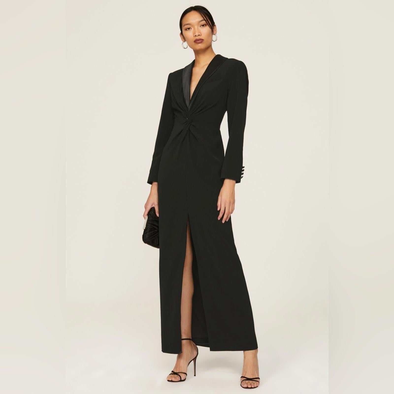 Lauren Ralph Lauren Zeenai Crepe Long Sleeve Gown in Black, Size 4 NEW w/Tag