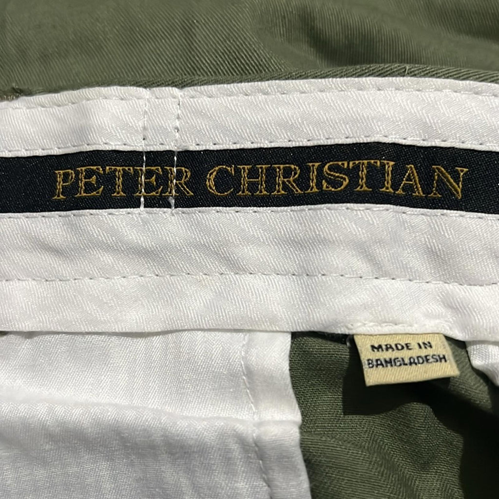 Peter Christian Green Flat Front Chinos, Size W34 X L31 New w/Tag