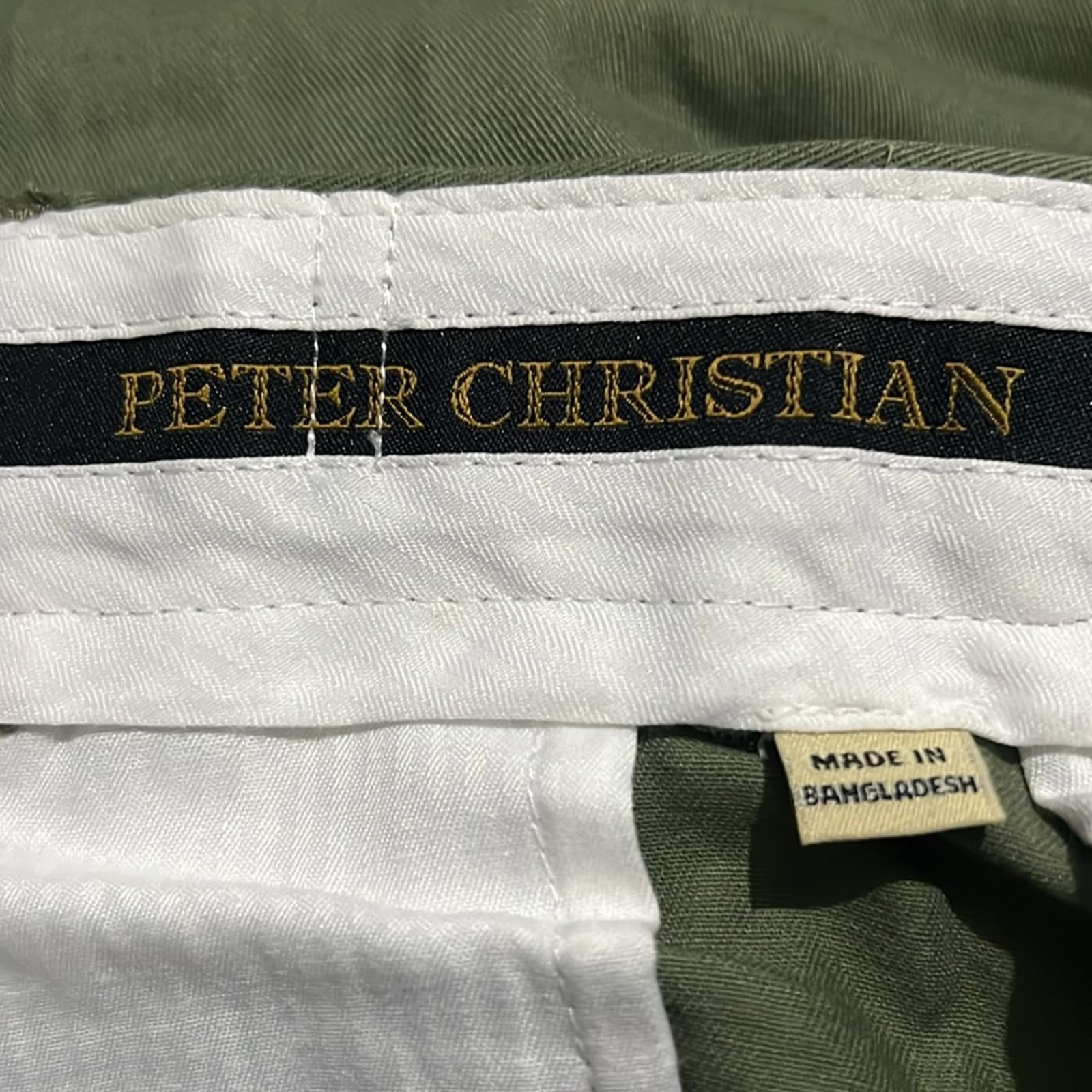 Peter Christian Green Flat Front Chinos, Size W34 X L31 New w/Tag