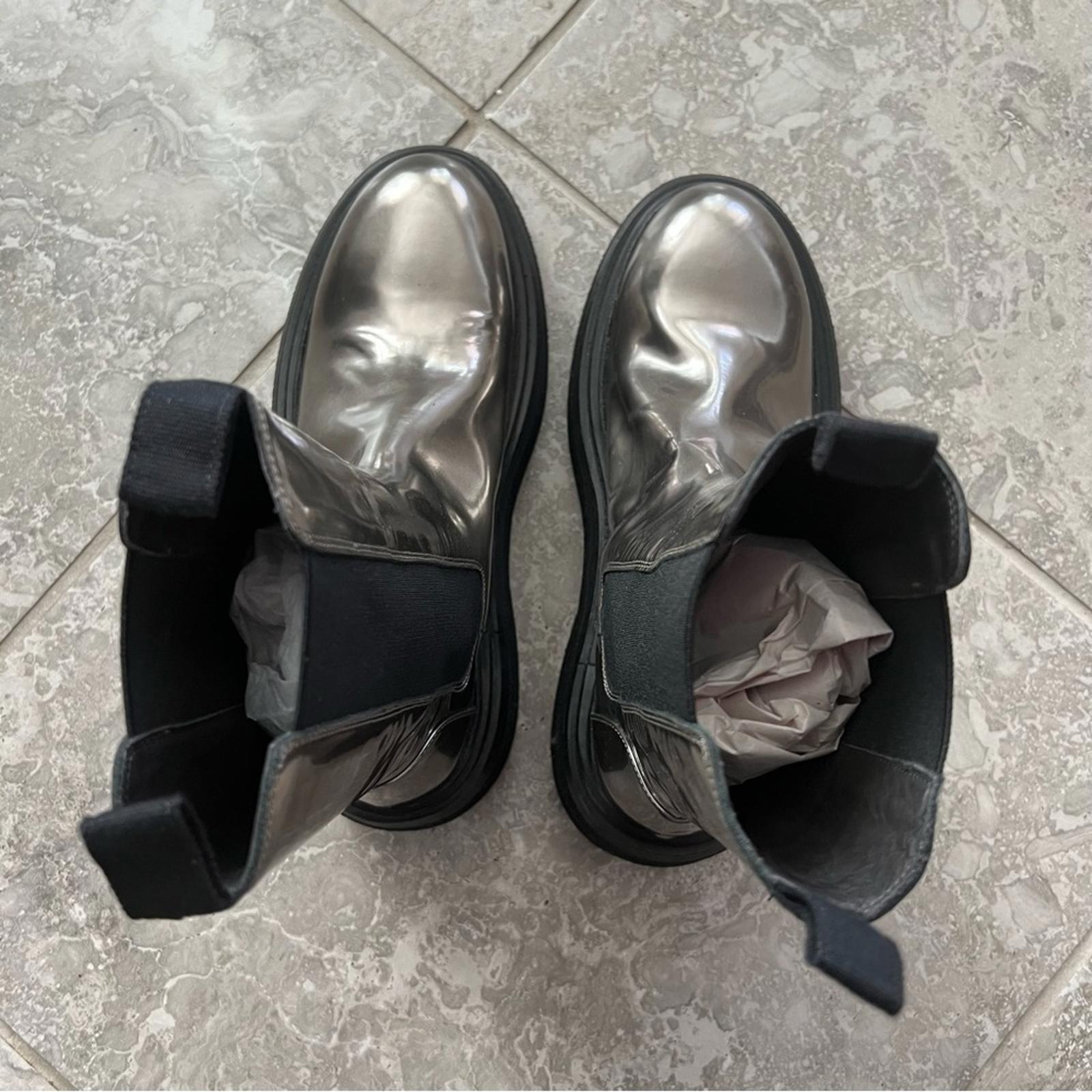 Marsèll Zuccone Boots in Laminated Leather, Grey/Black Size 39 NEW Retail $1,278