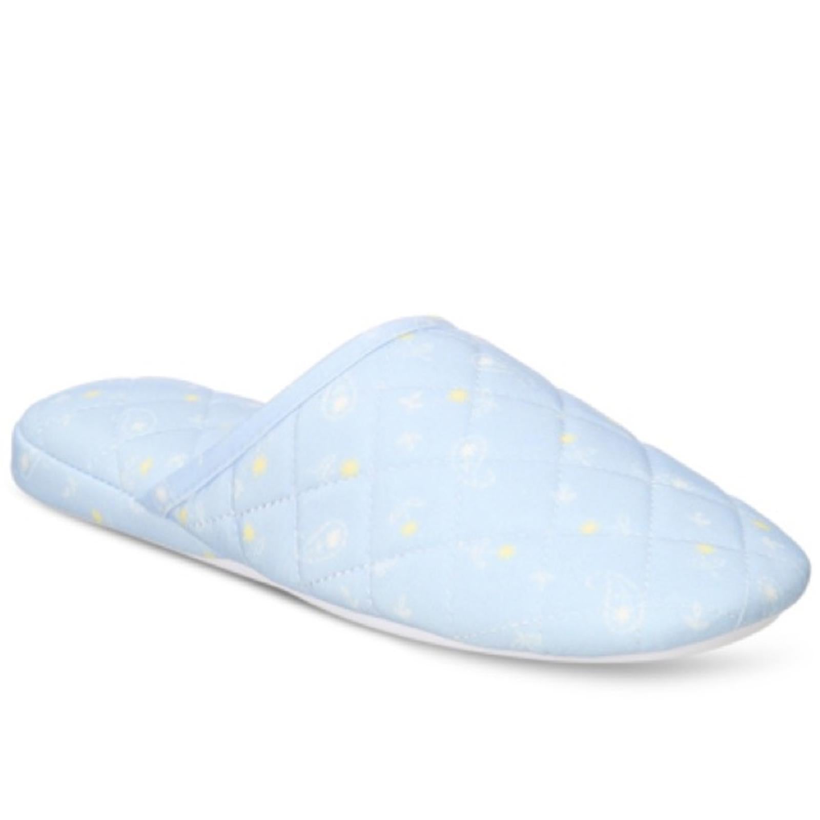 New Charter Club Quilted Paisley Floral Slippers, Blue Size XL (US 11-12) NWT
