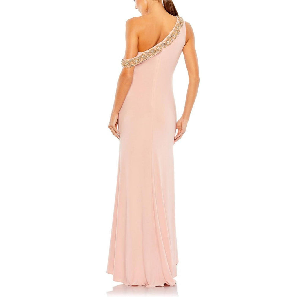 Mac Duggal Beaded Drop Shoulder Jersey Gown, Size 12 New with Tag