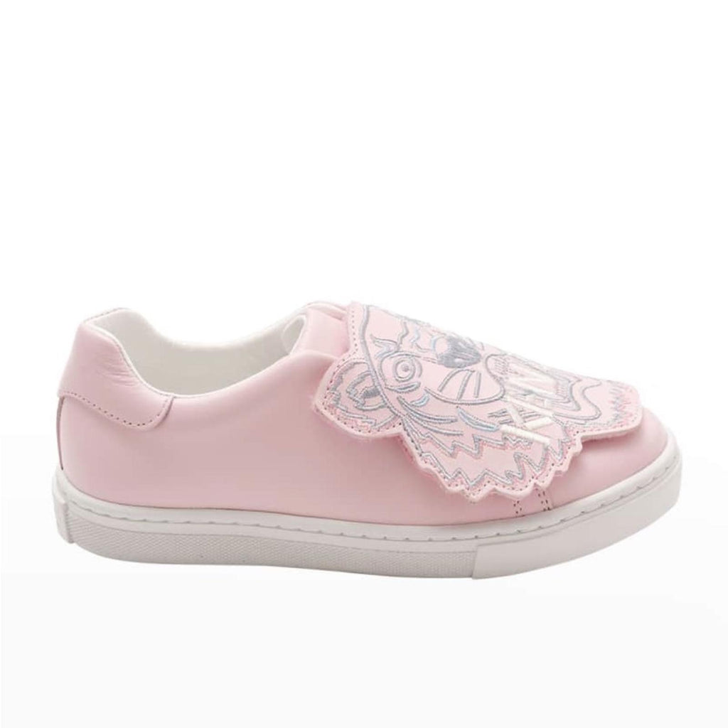Kenzo Tiger Leather Low-Top Sneakers in Pink, NWT, Size EU 26, US 9.5