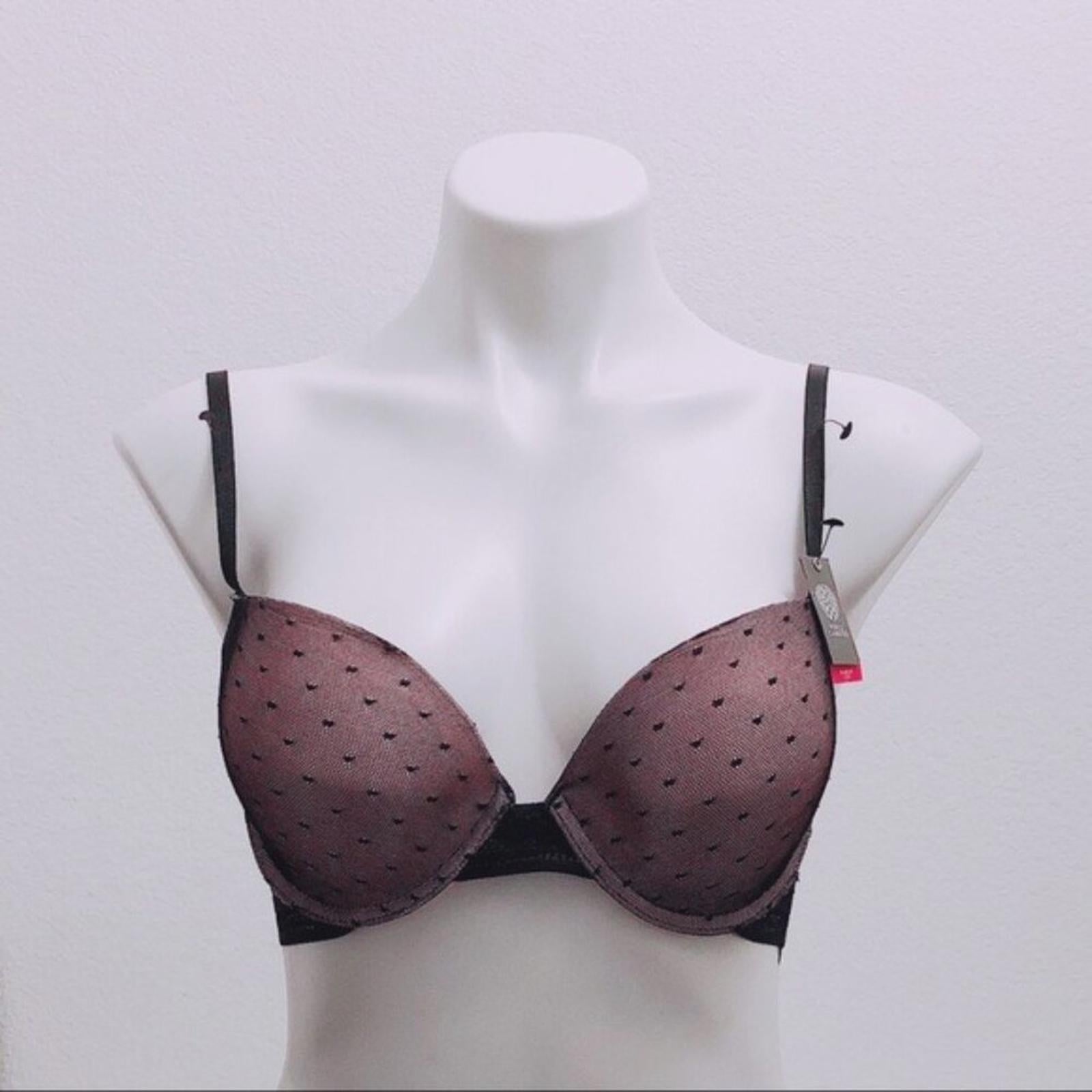 Vince Camuto Push Up Bra Black Lace Nude Back Closure Size 36C New w/Tag