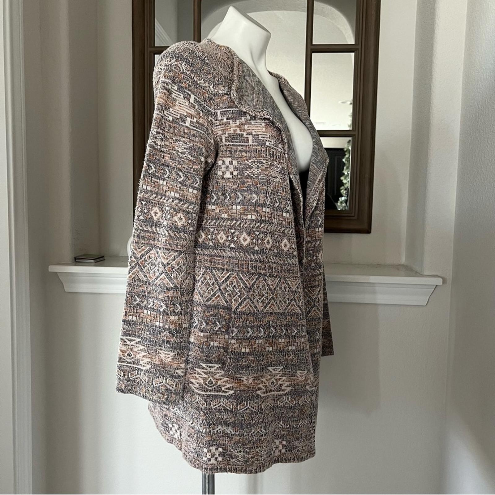 Lucky Brand Aztec Print Tweed Cardigan/Jacket Size L EXCELLENT!