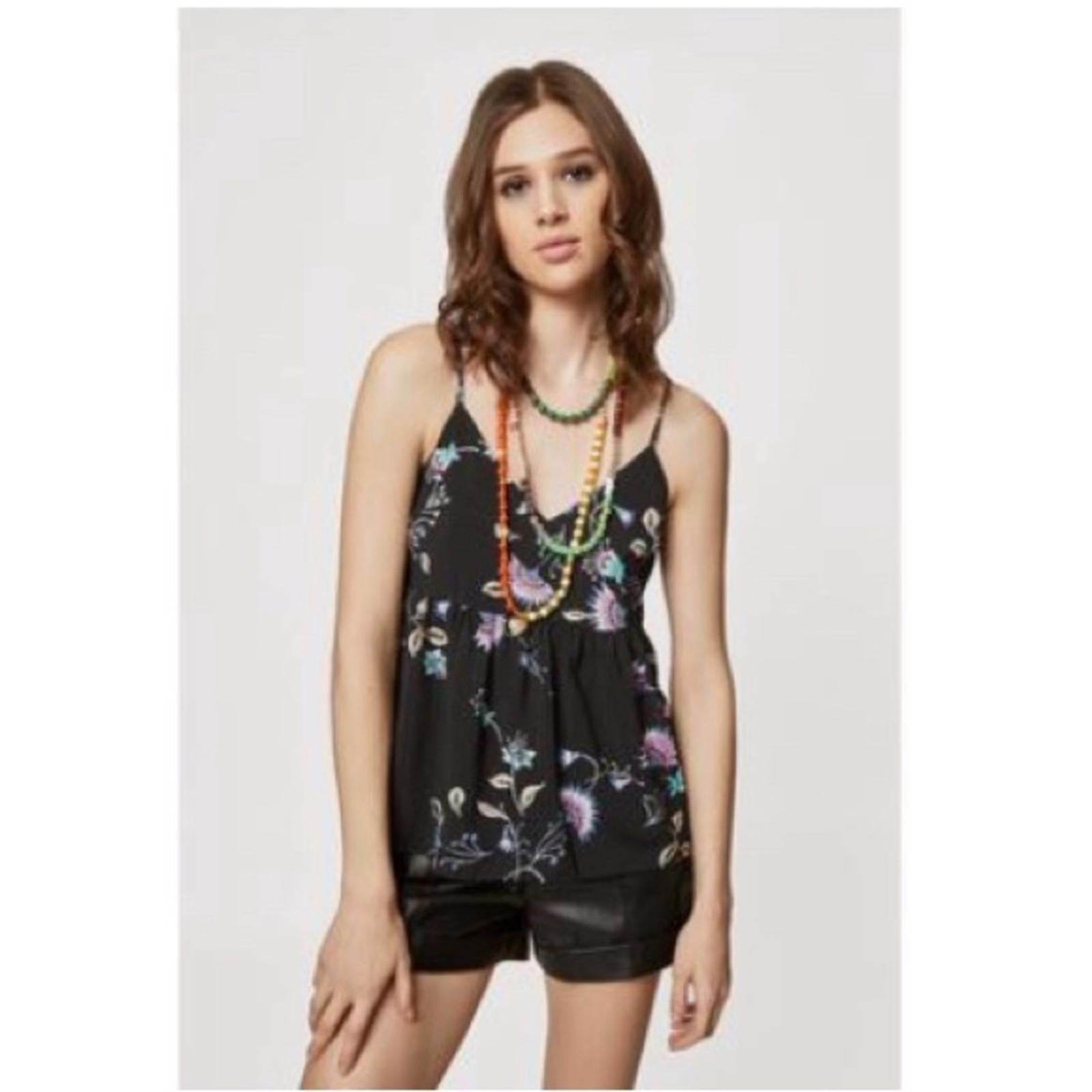 NEW Rebecca Minkoff Floral Spaghetti Strap Tank Top, XS New w/Tag Retail $178