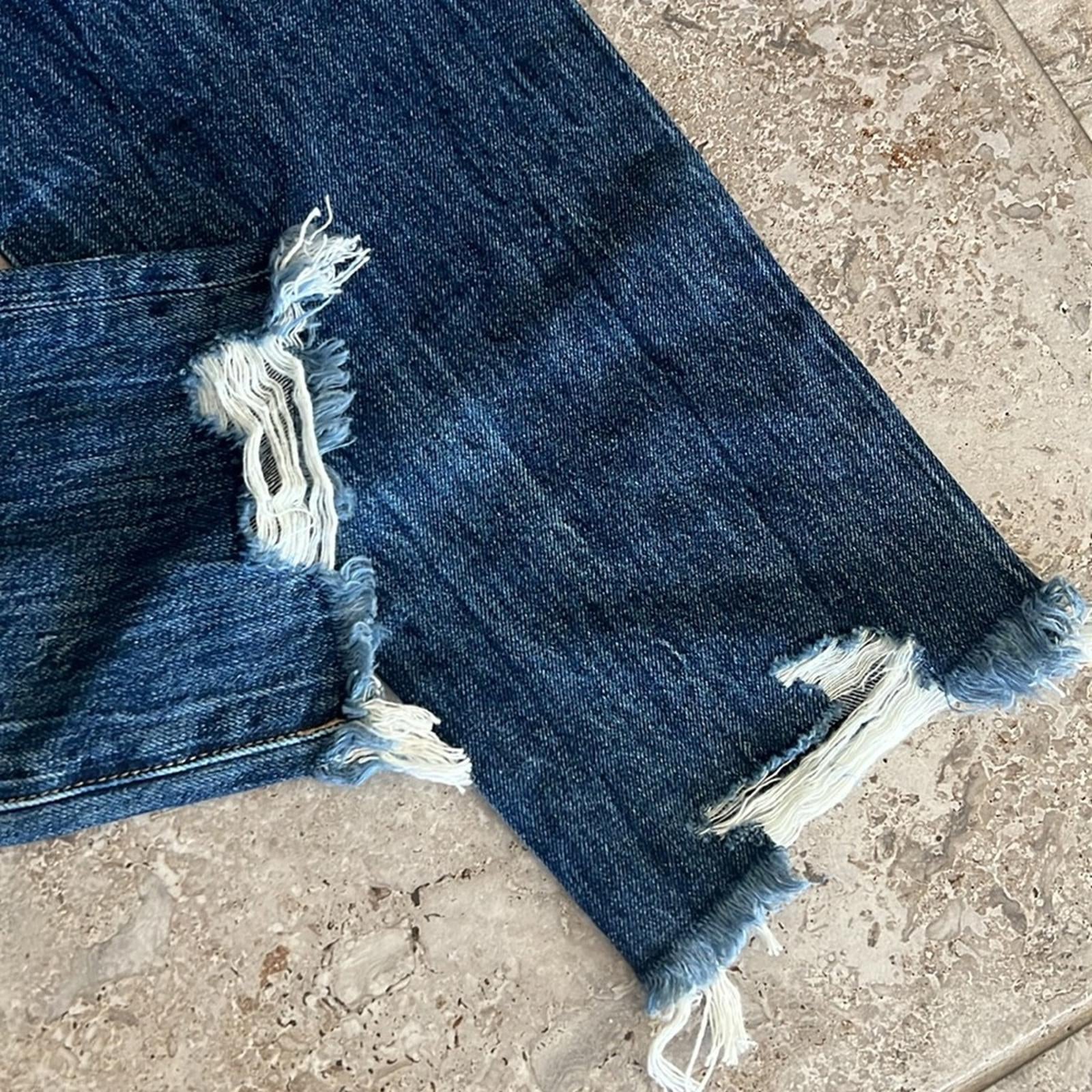 Blue Revival Boyfriend Distressed Jeans in Blue/Monaco Size 24 New w/Tag $139