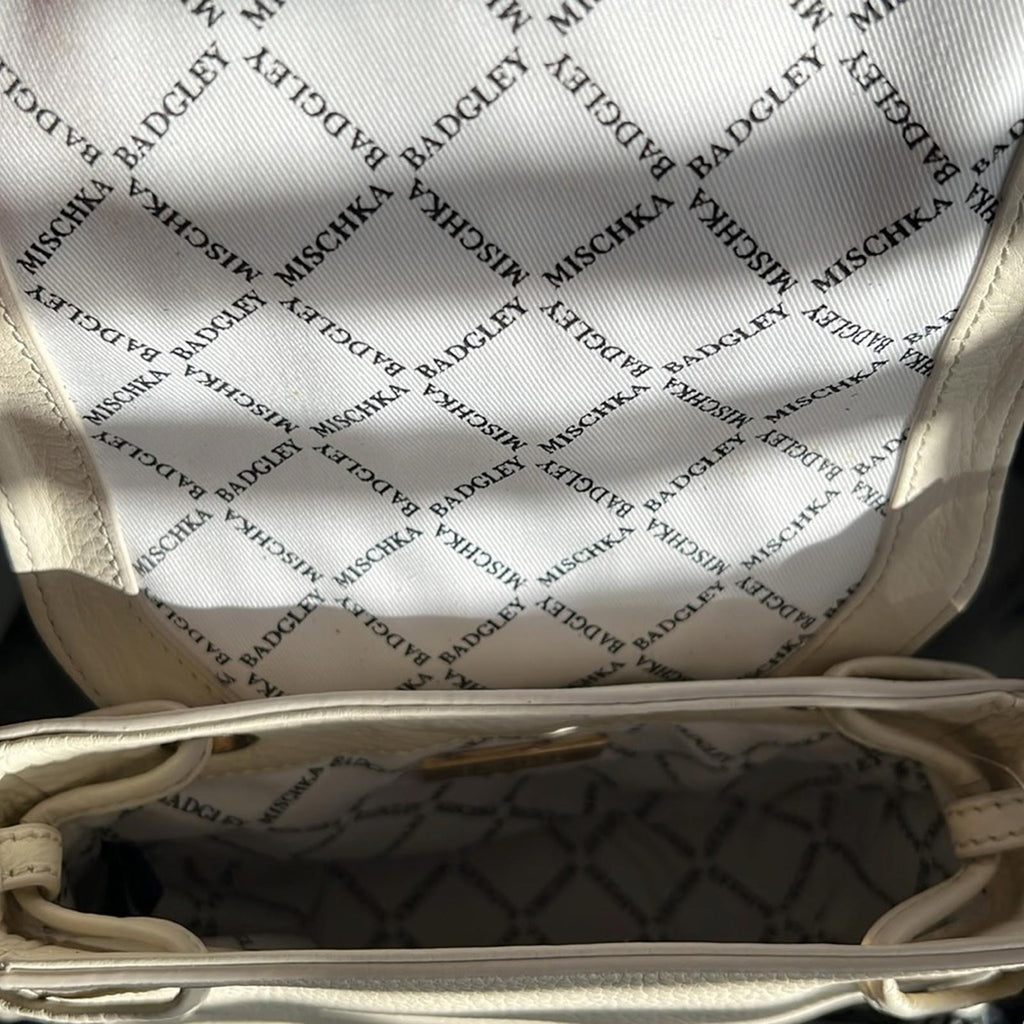NEW Badgley Mischka Bailey Crossbody Bag, Bone/Ivory New w/Tag + Dust Bag