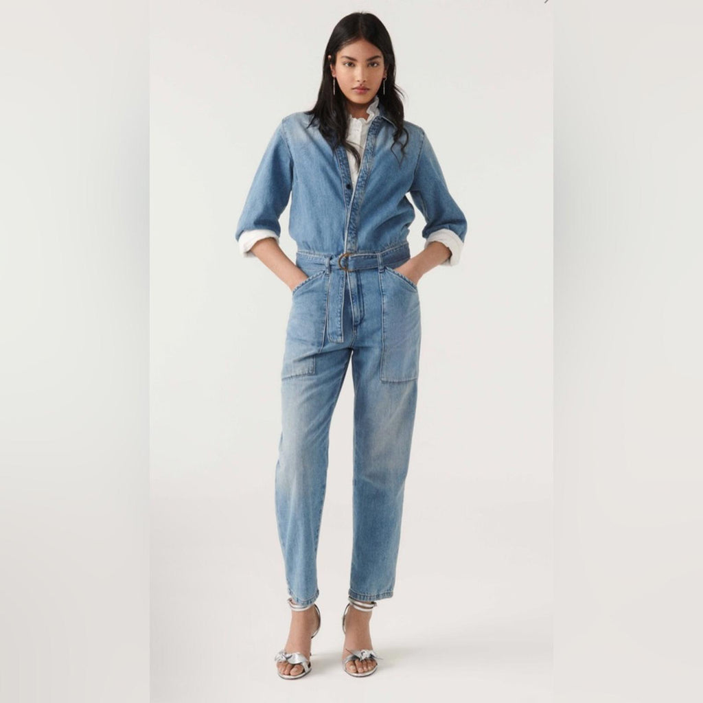 Ba&sh Combinaison Frida Denim Jumpsuit in Blue, Size L New w/Tag