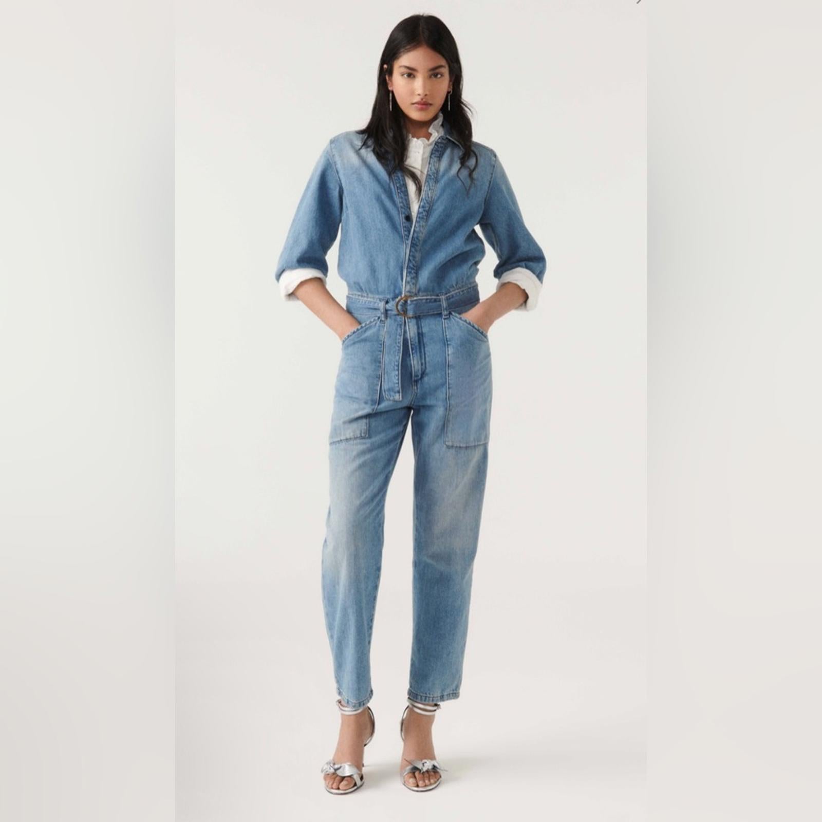 Ba&sh Combinaison Frida Denim Jumpsuit in Blue, Size L New w/Tag