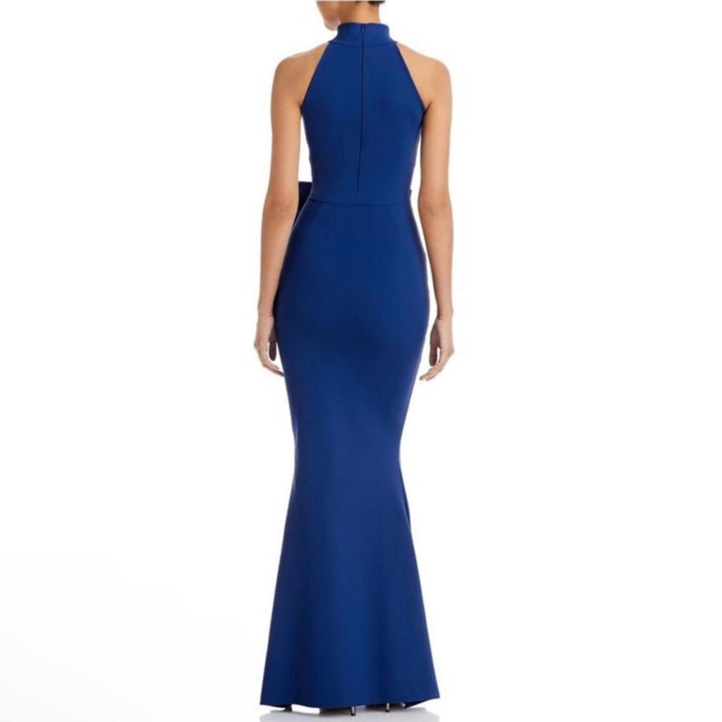Chiara Boni La Petite Robe Gudrum Halter Ruffle Gown (Made in Italy) Size 16 NEW