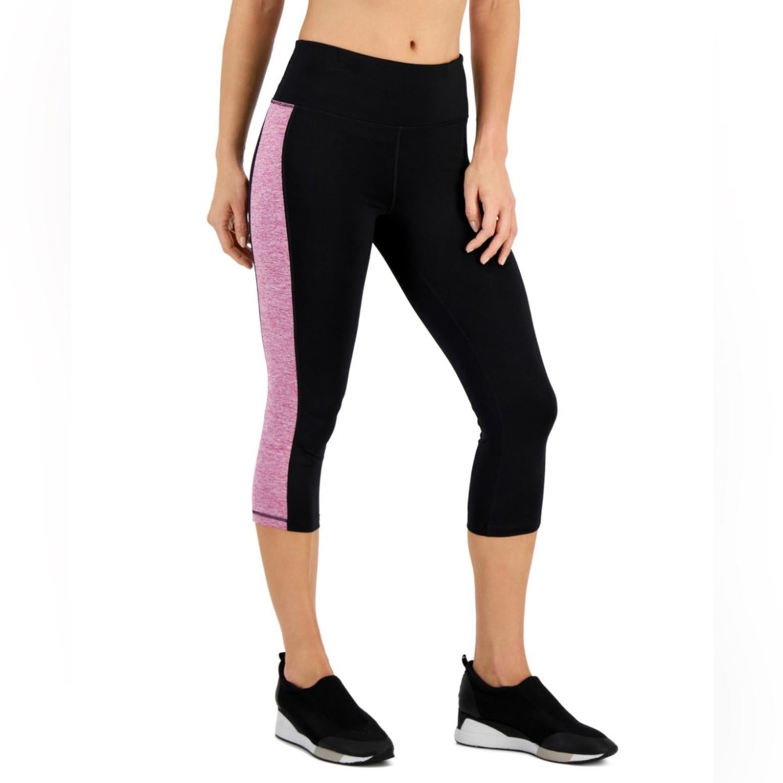 Ideology Essentials Colorblocked Cropped Leggings, Noir Purple Plus Size 1X NWT
