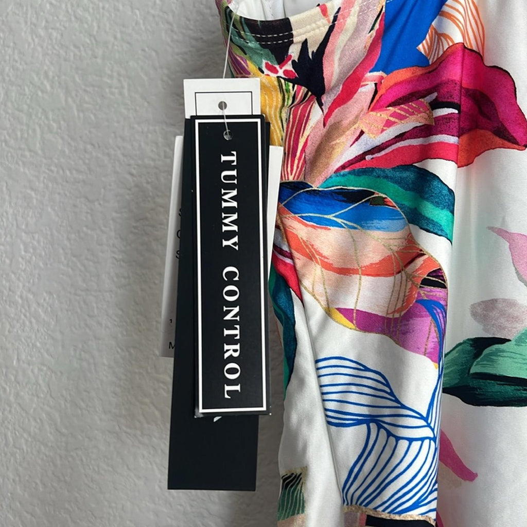La Blanca Paradise Floral Keyhole Hi-Neck Tankini Top, NWT, Size 10
