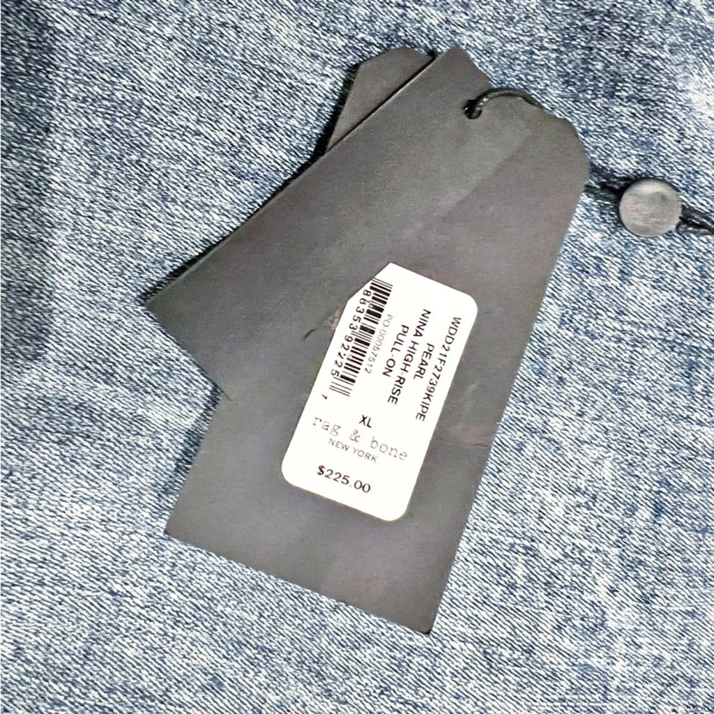 Rag & Bone Nina High-Rise Pull-On Jeans in Pearl Size XL New w/Tag Retail $225