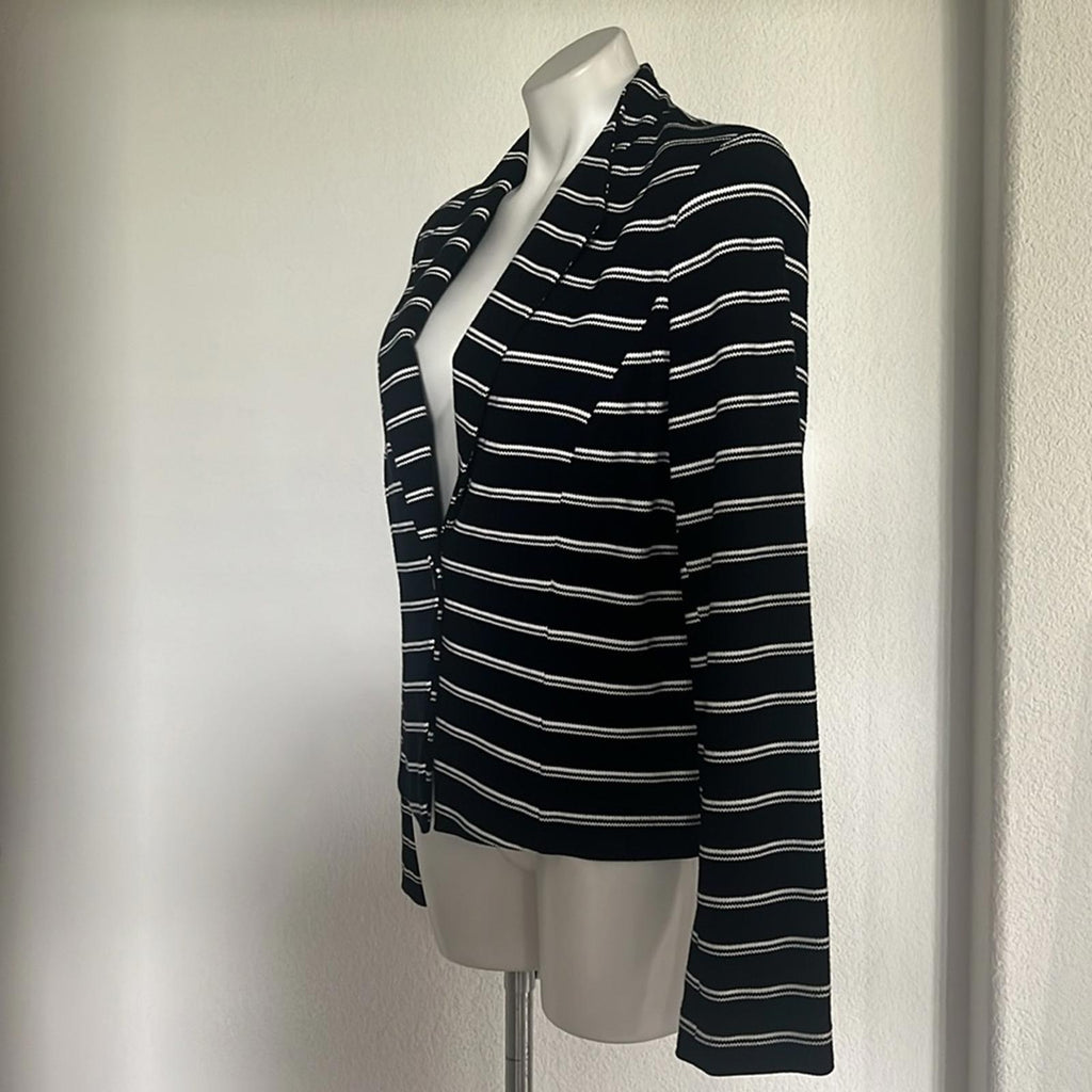 Calvin Klein Striped One-Button Blazer in Navy/White, Size 14 EXCELLENT!