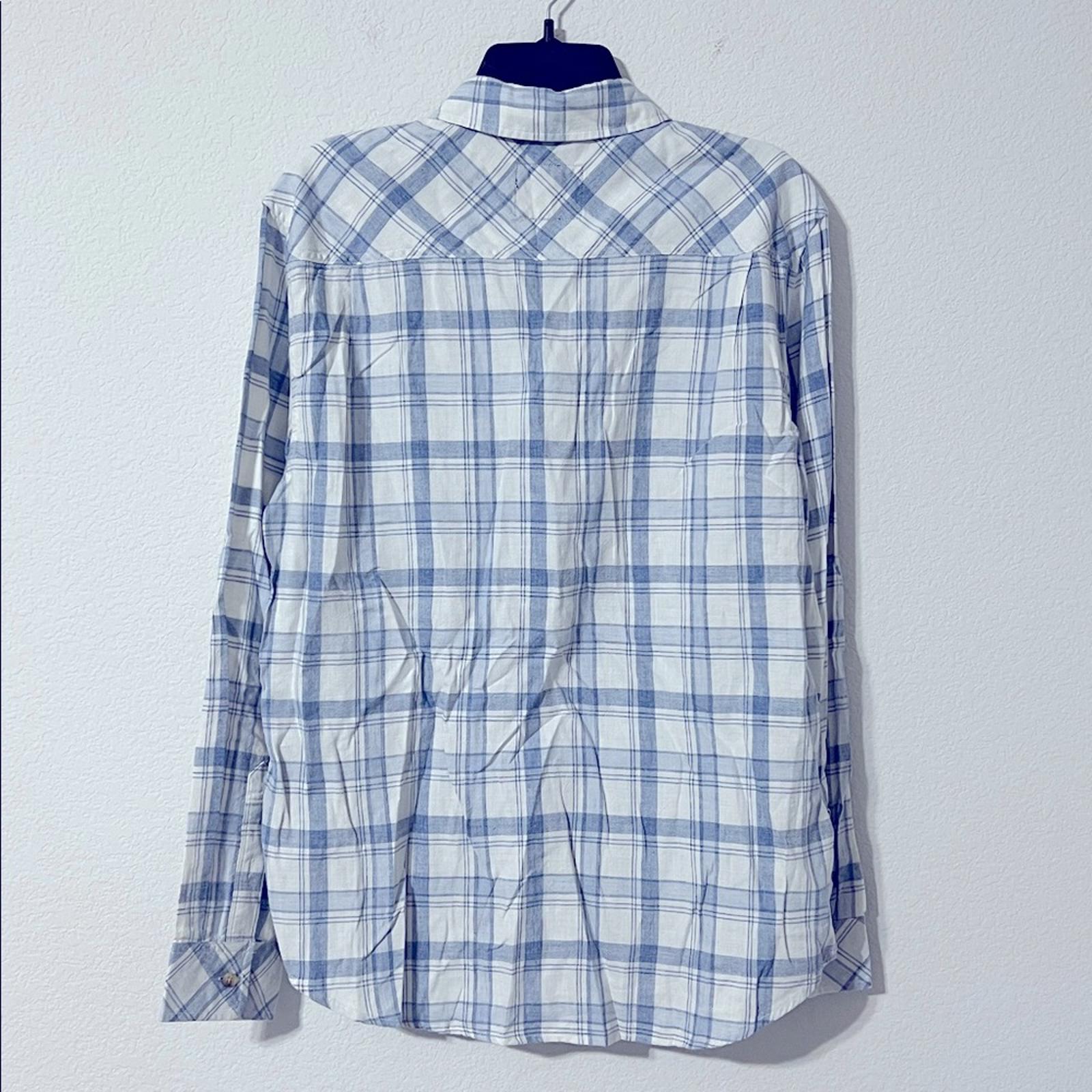Rails Wyatt Plaid Shirt in White Denim Heather, Size M NEW w/Tag $148