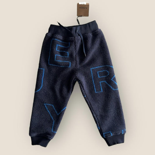 Burberry Edgar Scattered Logo-Print Joggers, Navy Black, Boy's Size 6Y New w/Tag