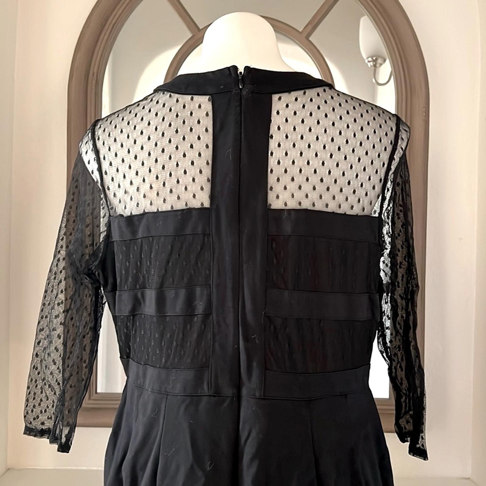 Lane Bryant Women’s Black Mesh Detail 3/4 Sleeve Sheath Dress Size 14 EXCELLENT