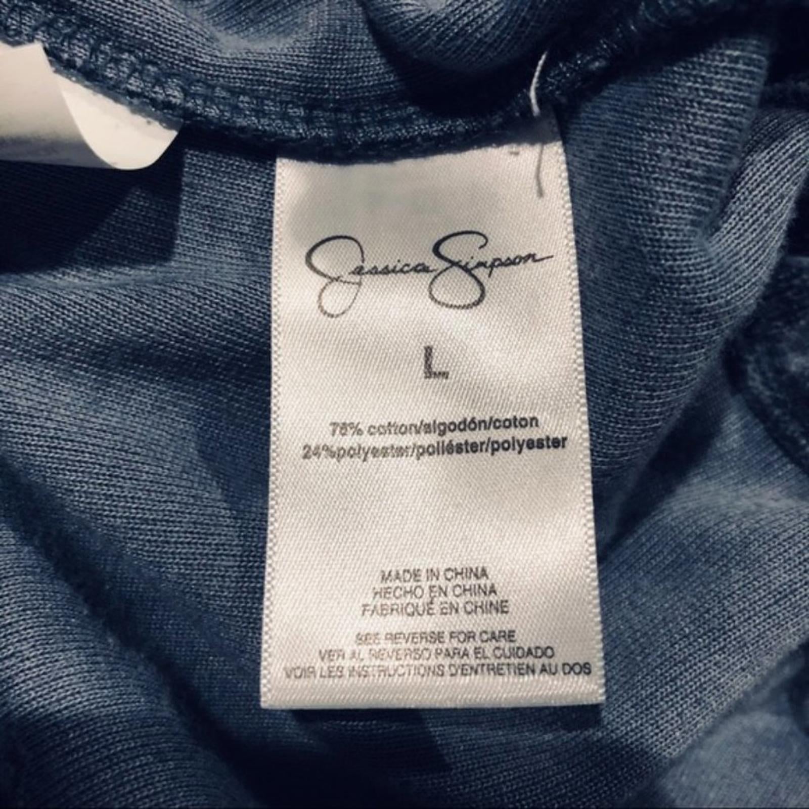 Jessica Simpson Velour Hoodie Sweatshirt in Bluish Grey, Size L New w/Tag