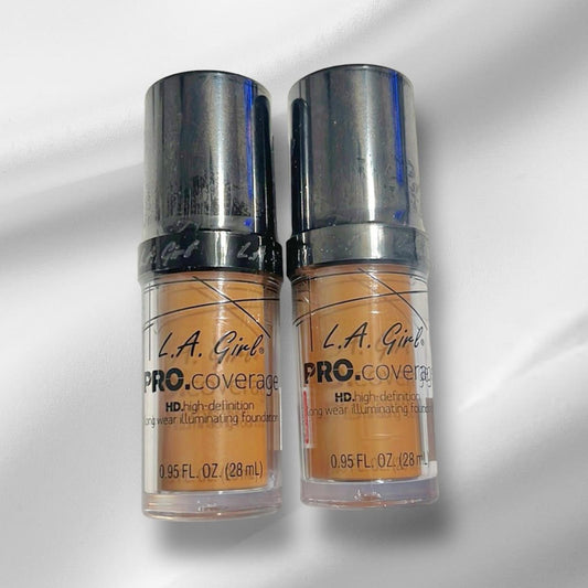 X2 L.A. Girl Soft Honey PRO.coverage HD High-Def Long Wear Illuminating Foundatn