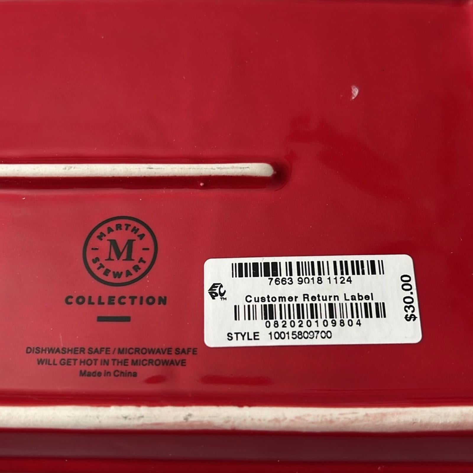 Martha Stewart Set of 2 Letter to Santa Claus Plate, 8”x5” Red, New w/Tag