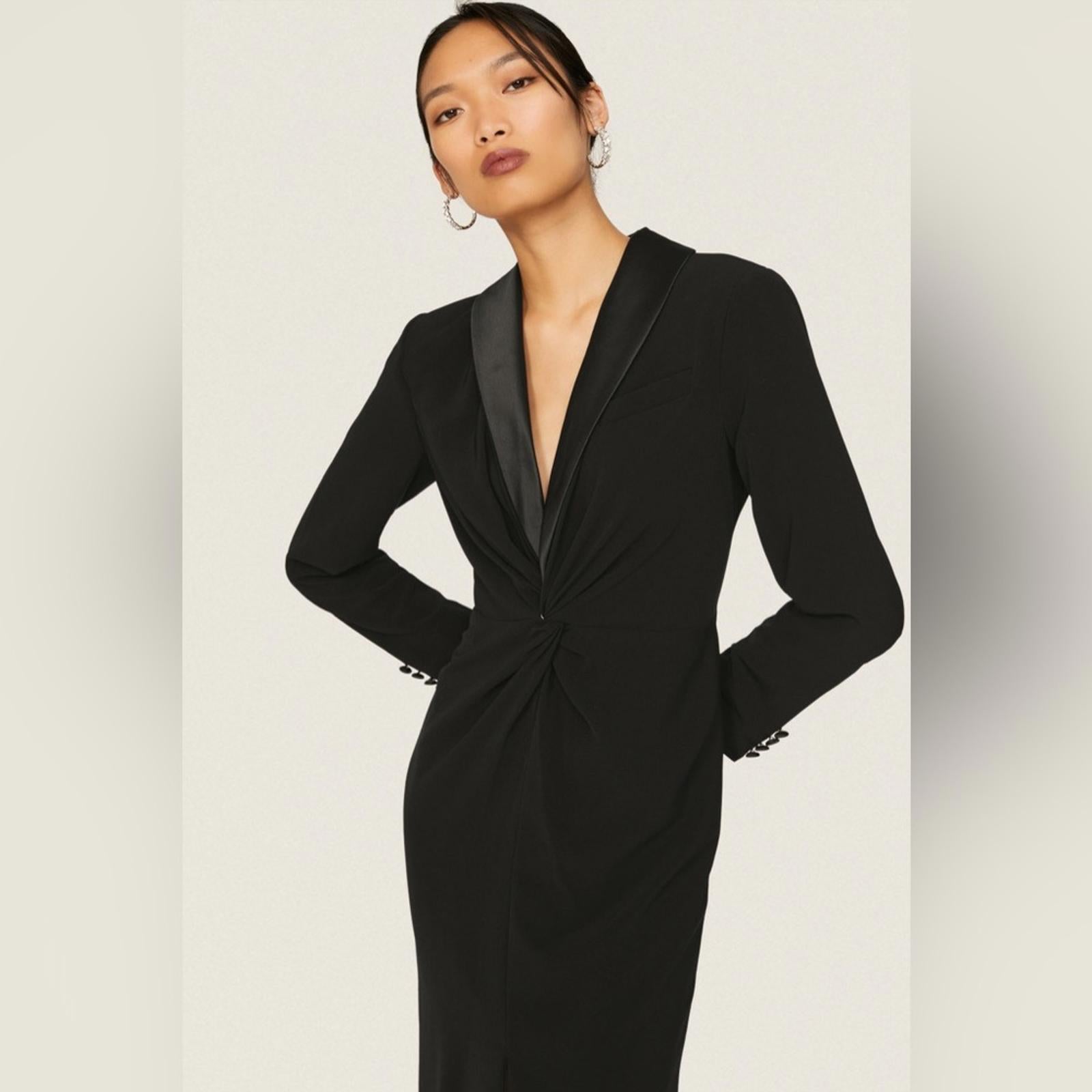 Lauren Ralph Lauren Zeenai Crepe Long Sleeve Gown in Black, Size 4 NEW w/Tag