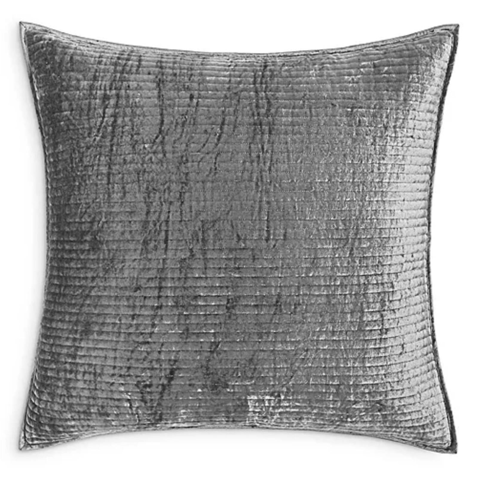 Hudson Park Collection Textured Velvet Euro Sham in Grey, New w/Tag $140