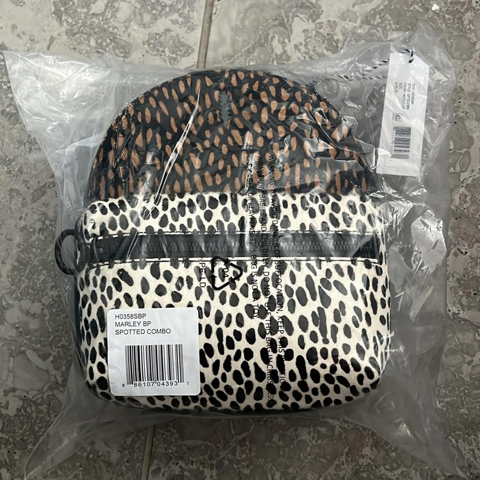 NWT Thacker Marly Animal Print Calf Hair Zippered Backpack Spotted Combo $228