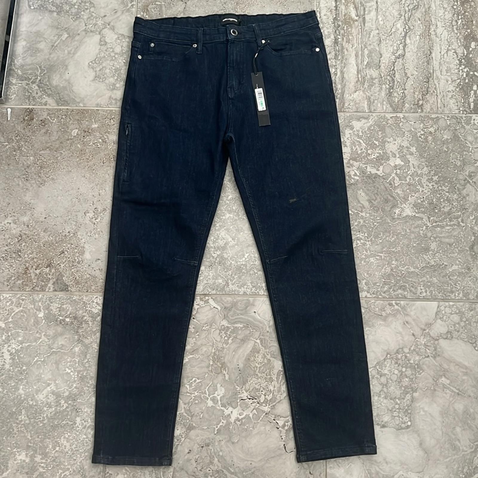 Karl Lagerfeld Paris Slim-Fit Stretch 5-Pocket Jeans Blue Size 34 New w/Tag $169