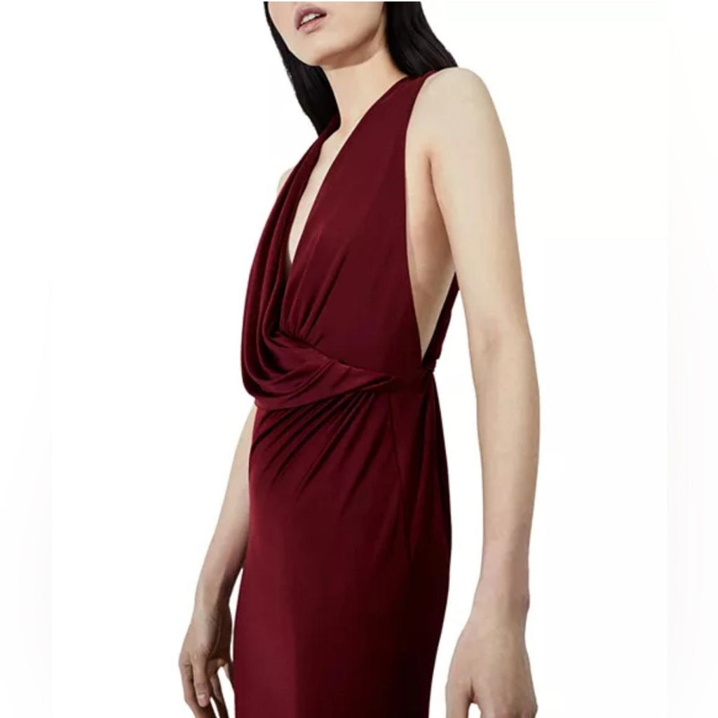 Et Ochs Valentina Open Back Gown Halter Evening Dress, Crimson, Size 8 NWT $1695