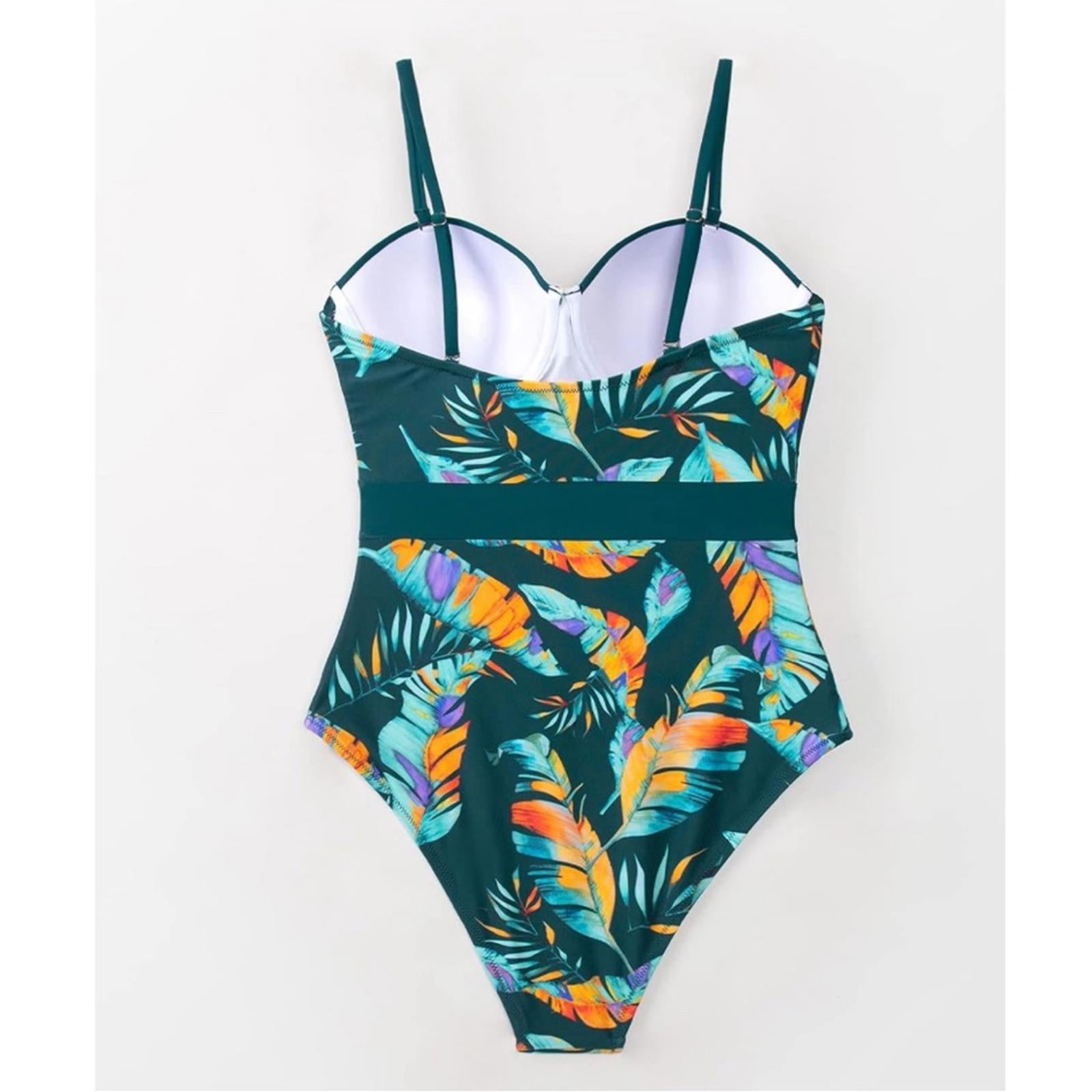 Cupshe Tropical Moulded Adjustable Straps One Piece Swimsuit, Size M New w/Tag