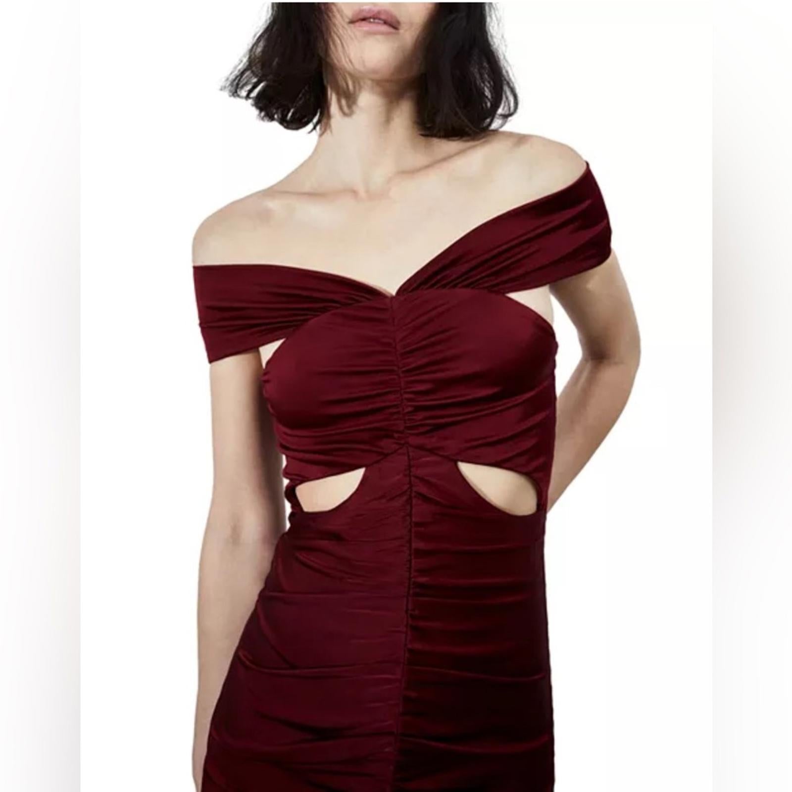 Et Ochs Everly Off-The-Shoulder Midi Dress in Crimson Red, NWT, Size 4