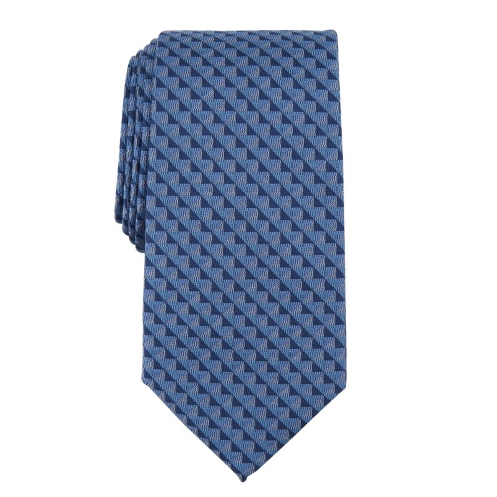 Michael Kors Men's Nassau Geo Print Tie in Navy Blue/Grey, One Size, NWT
