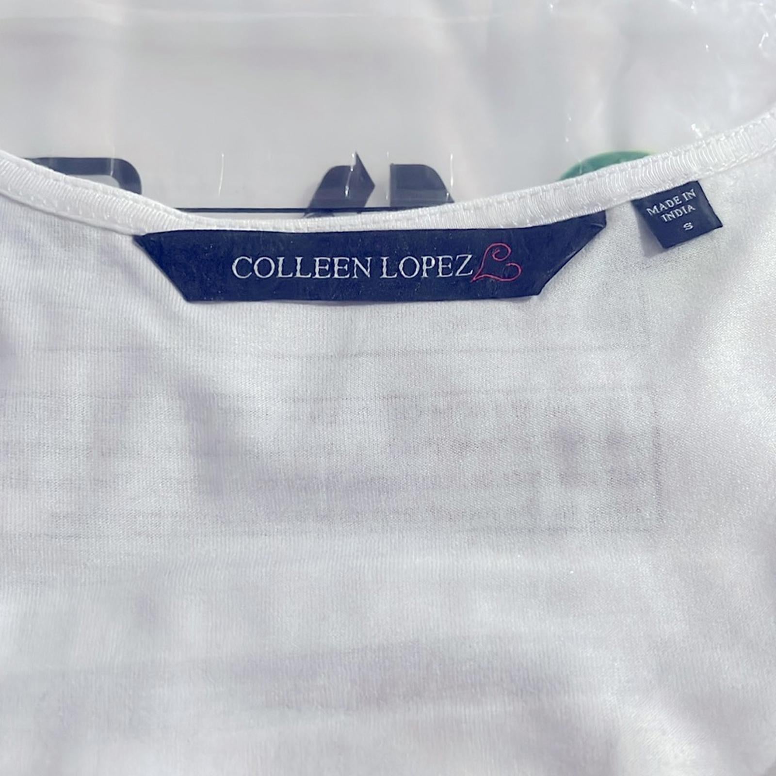 Colleen Lopez Scoop Neck Tank Top in White, Size S, New w/Tag