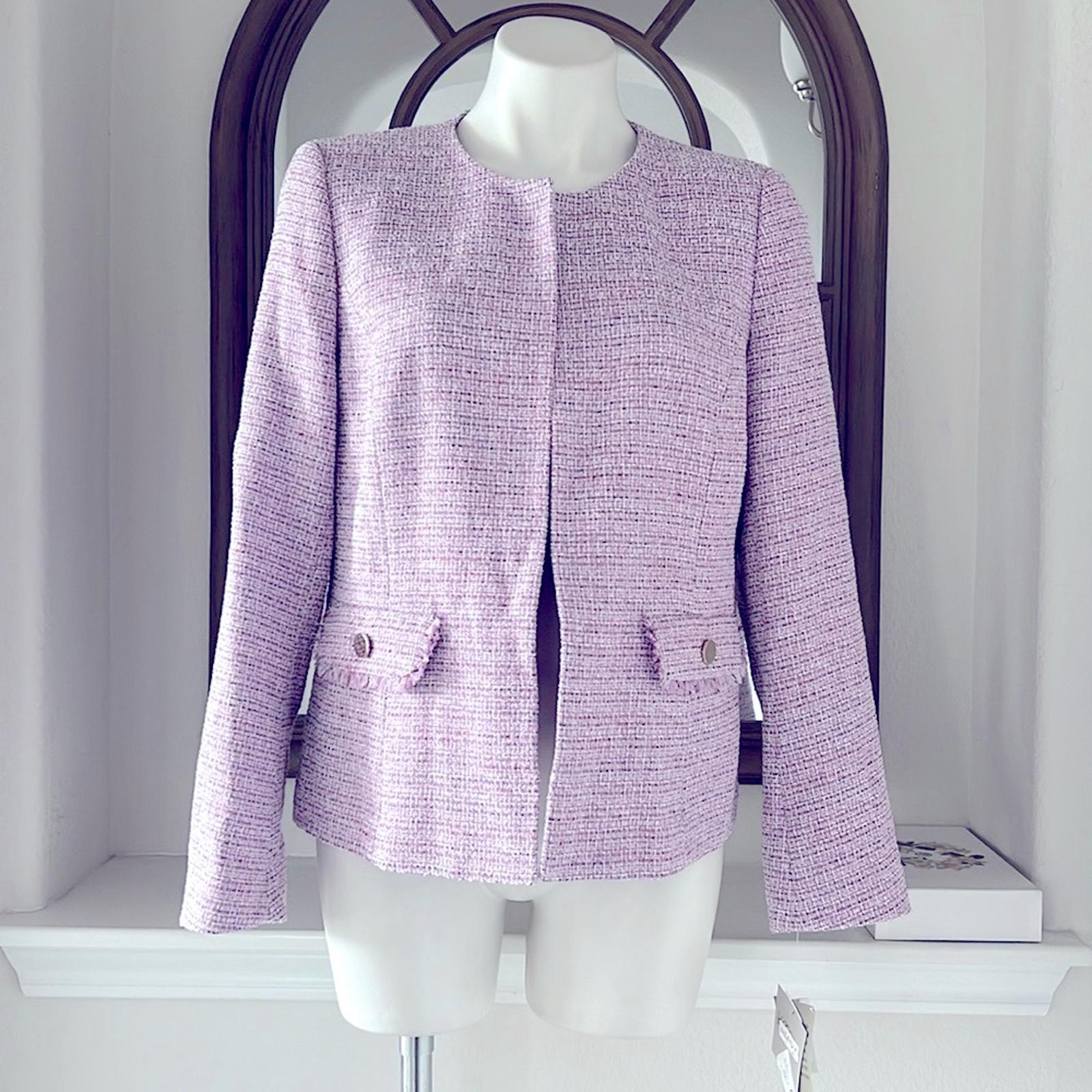 KASPER Barbara Jacket, Tweed in Lavender Mist, Size 10, New w/Tag