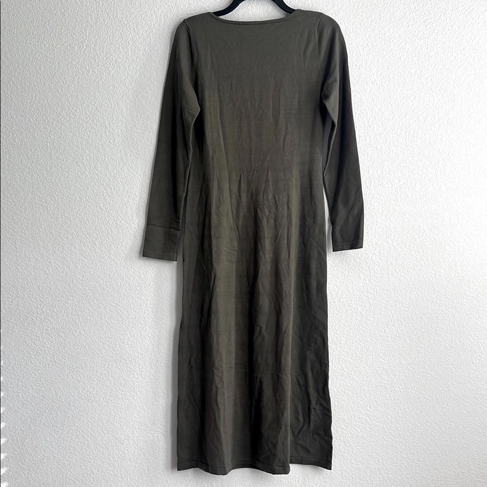 Who What Wear Jade Square-Back A-Line LS Dress in Olive Green, Size XL NWT