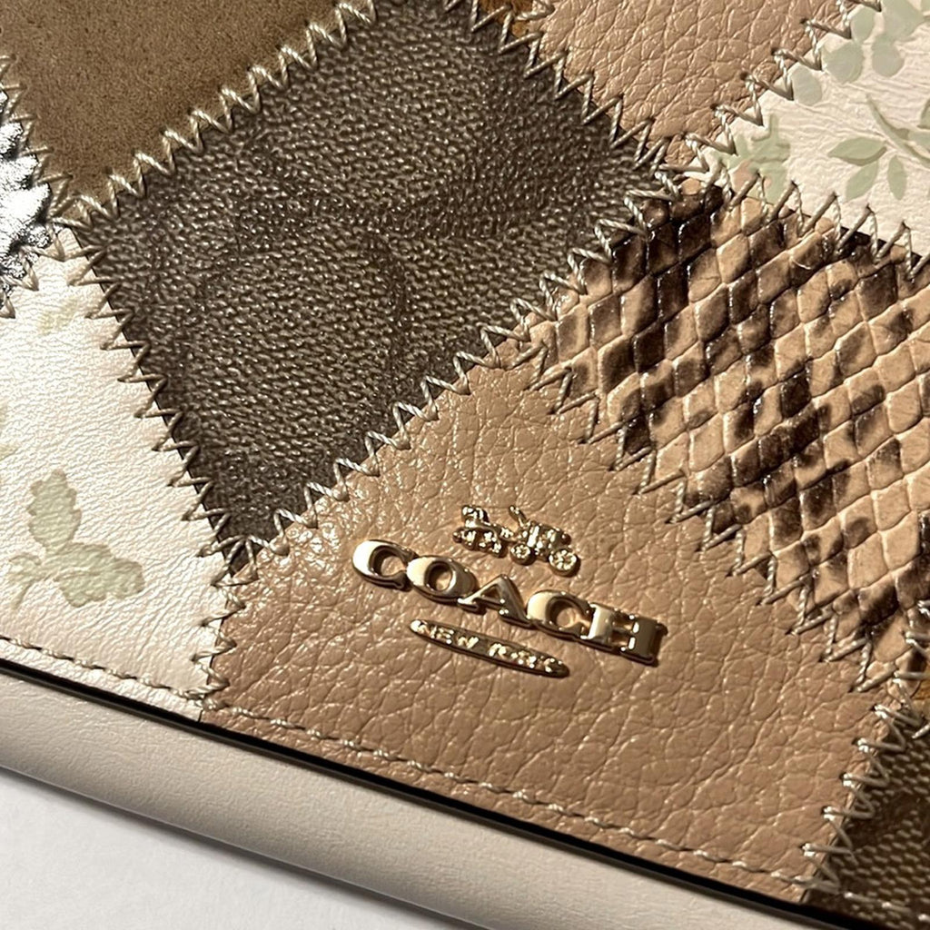Coach Trifold Leather Wallet with Patchwork, EXCELLENT! Retail $278
