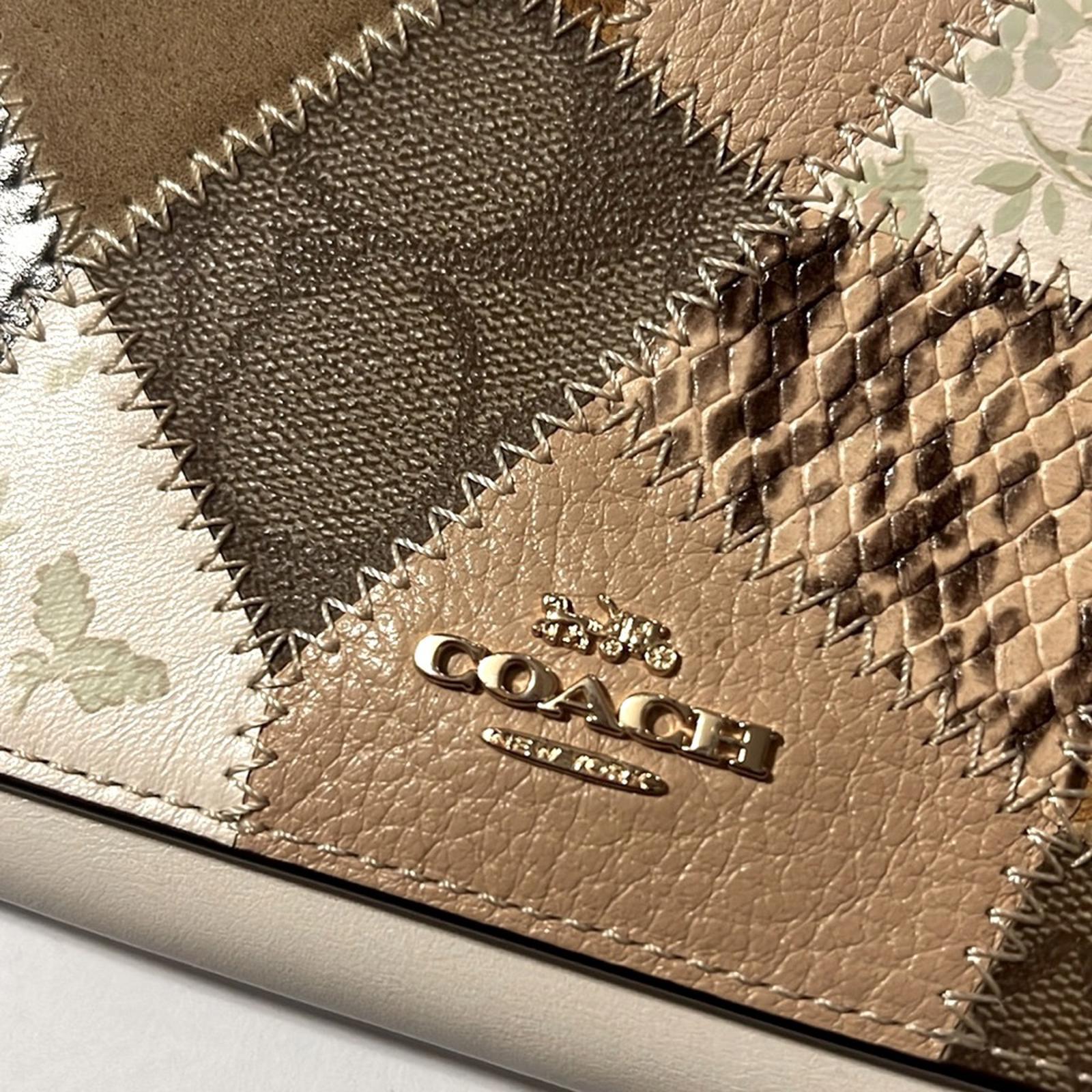 Coach Trifold Leather Wallet with Patchwork, EXCELLENT! Retail $278