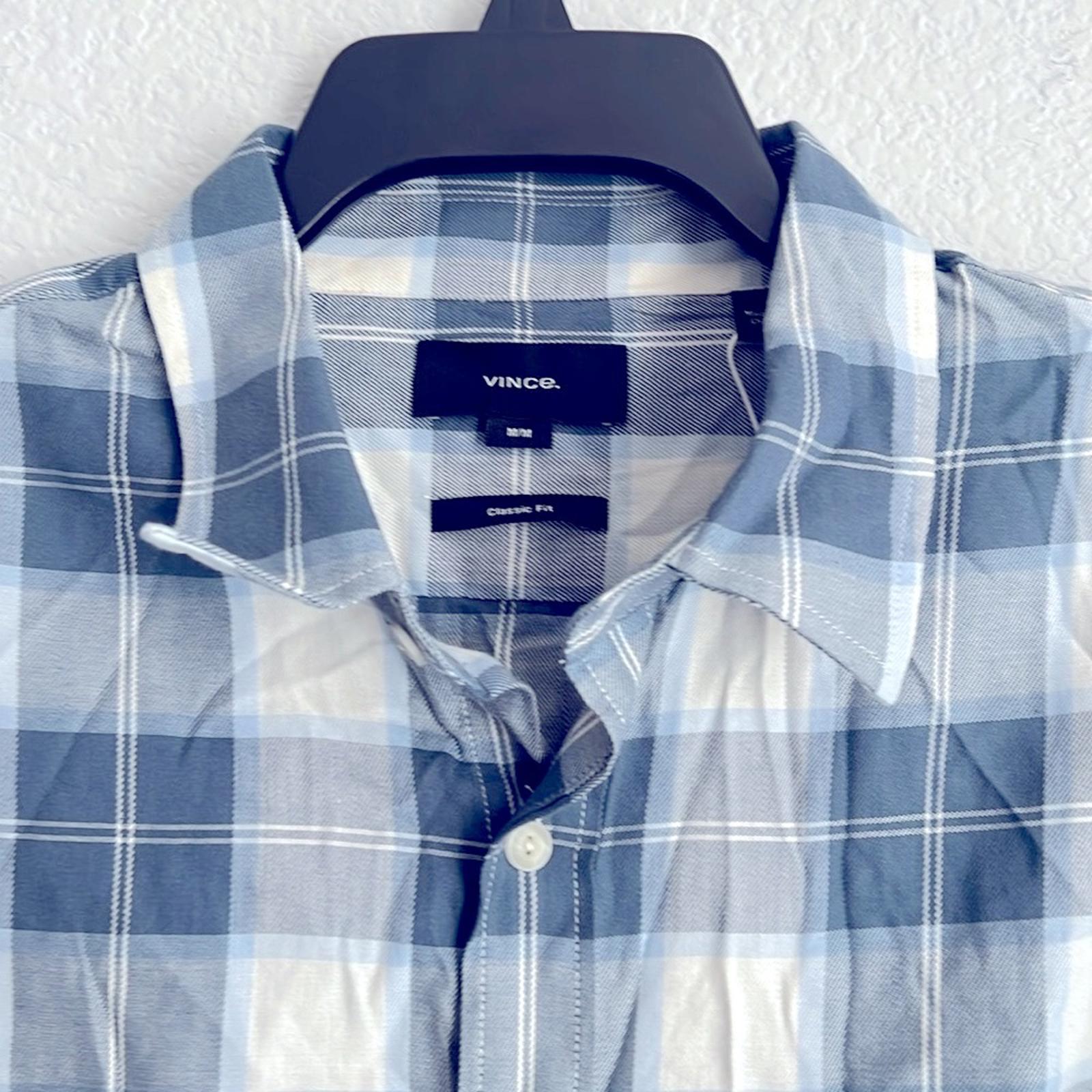 Vince Alps Plaid Long Sleeve Button Front Shirt, Size M NEW w/Tag $225