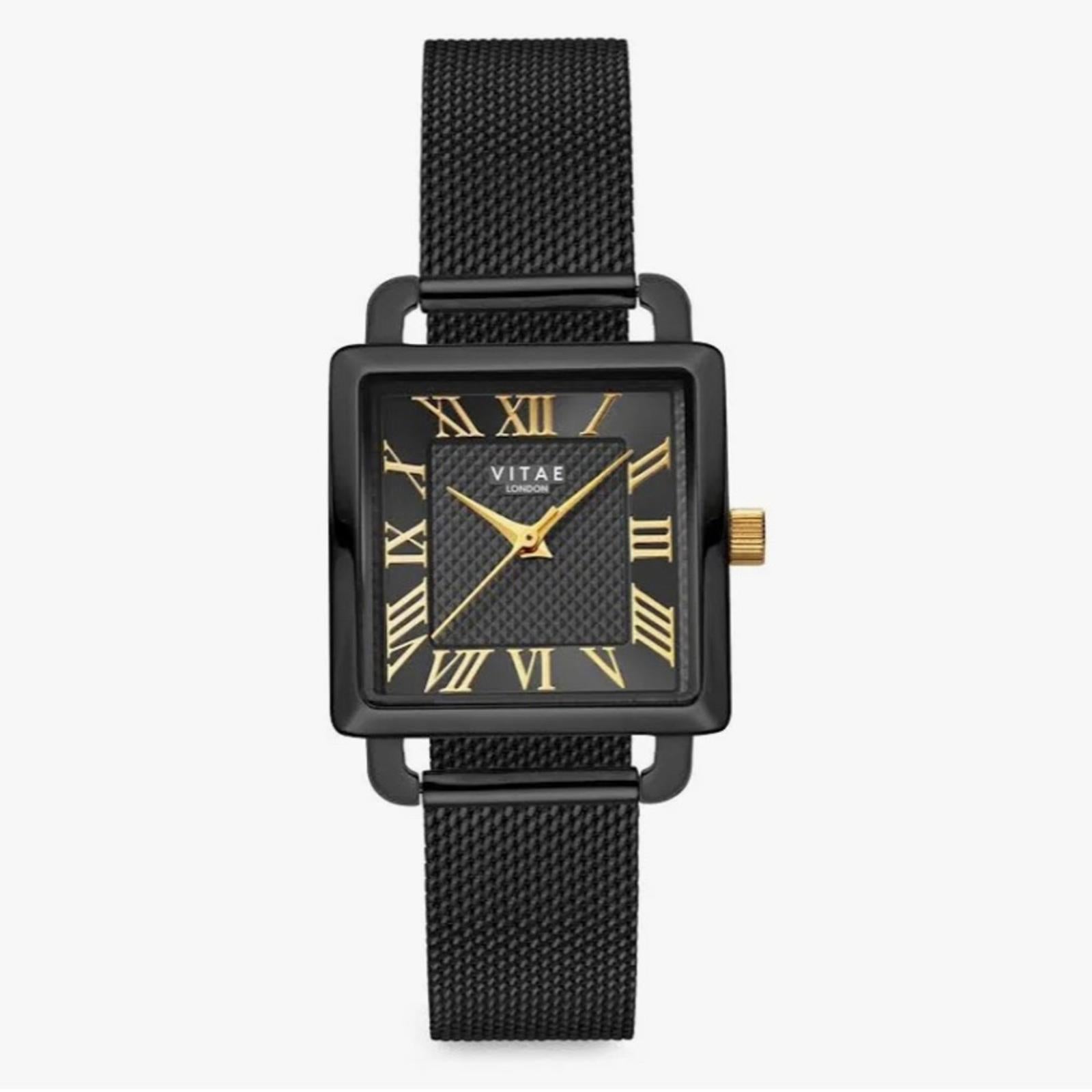 VITAE London Ilesha Black-Tone Stainless Steel Mesh Bracelet Watch 25mmSOLD OUT