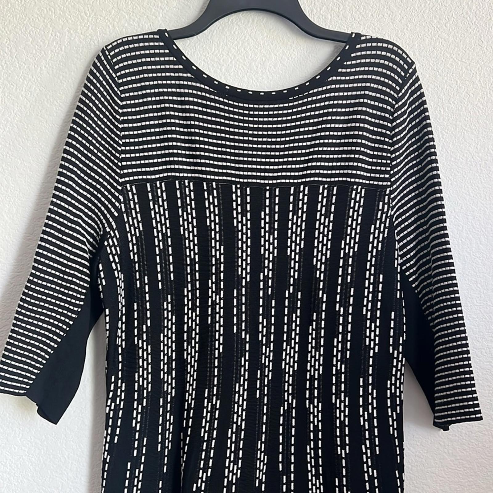 NIC+ZOE Dashing Out Twirl Dress in Black & White, Size XL, Retail $238