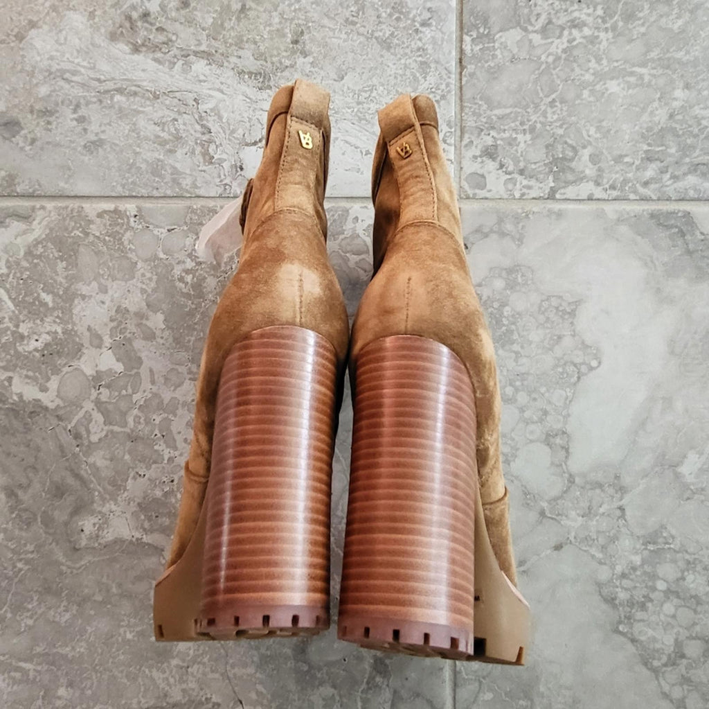 Veronica Beard Hannigan Suede Platform Boots in Hazelwood, Size 11 NEW +DustBag